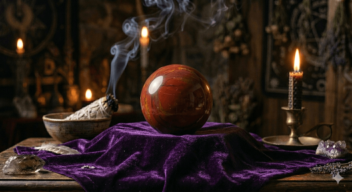 Red Jasper Grounding Sphere